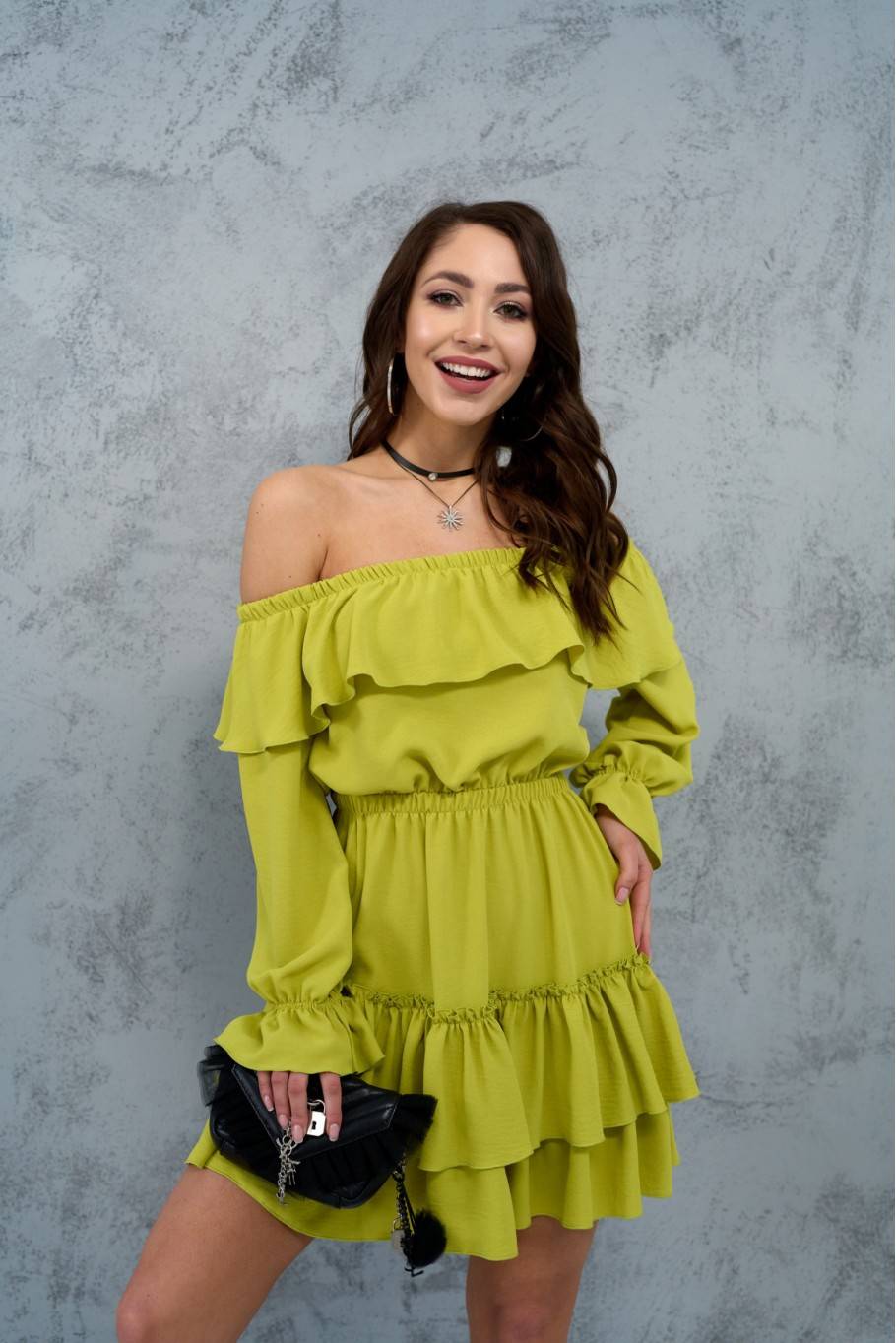 Almeria - off-the-shoulder dress with long sleeves LIM