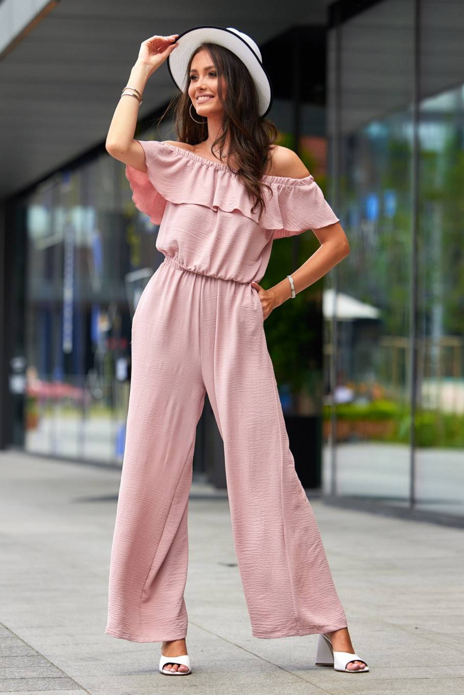 Long jumpsuit with an elastic waistband ROZ