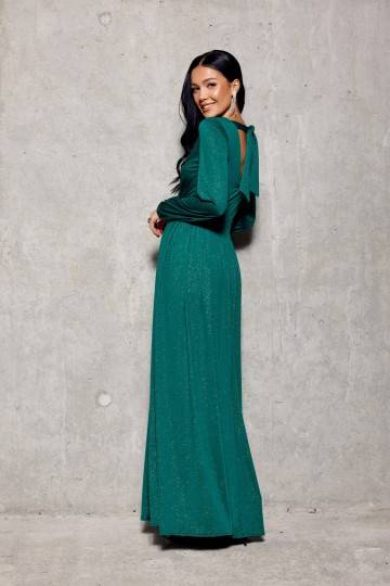 Tiffany - brokatowa sukienka maxi z długim rękawem ZIE
