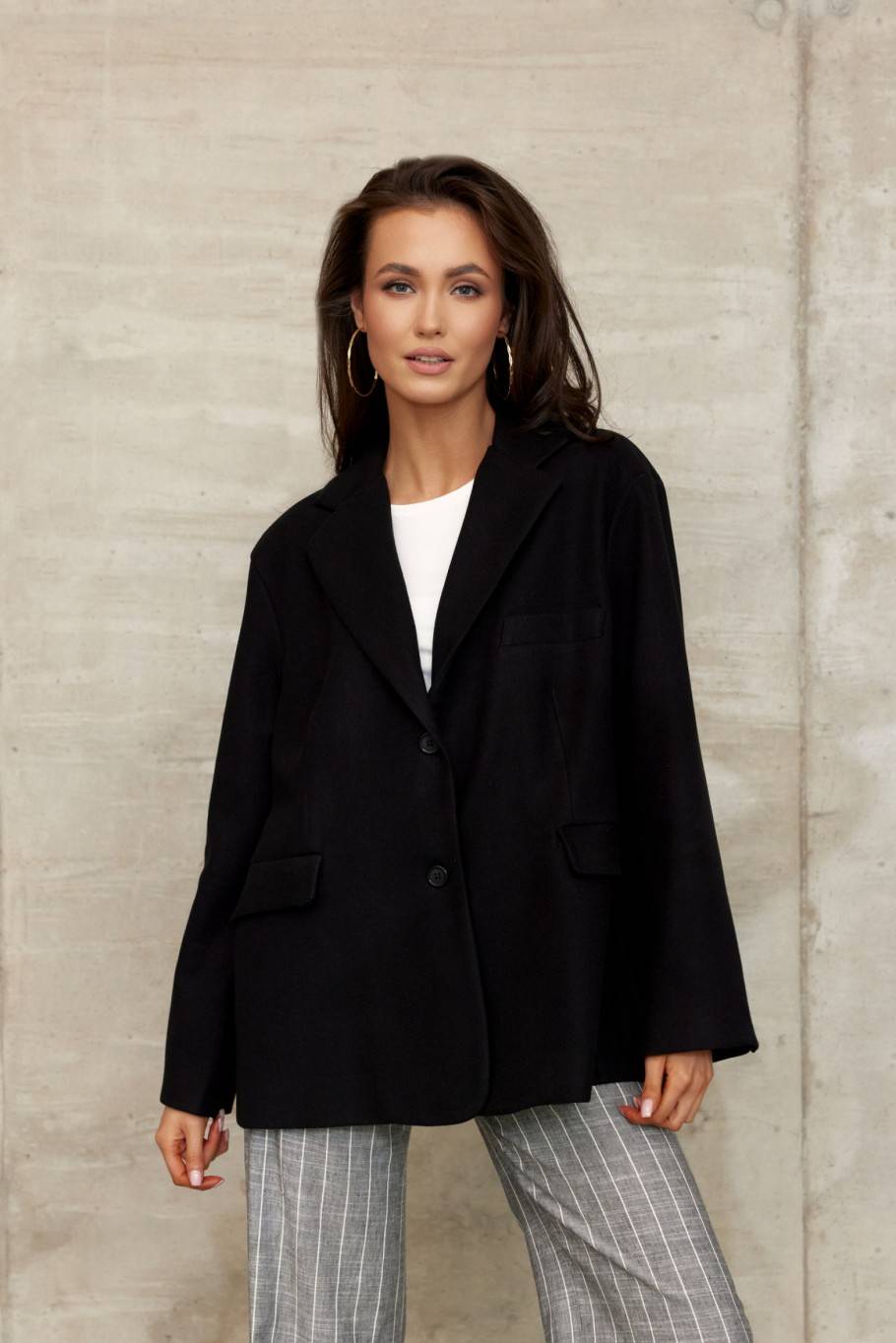 Women's oversize jacket with a wool blend CZA