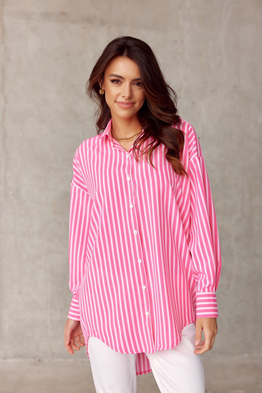 Olivia - striped oversize women's shirt P92
